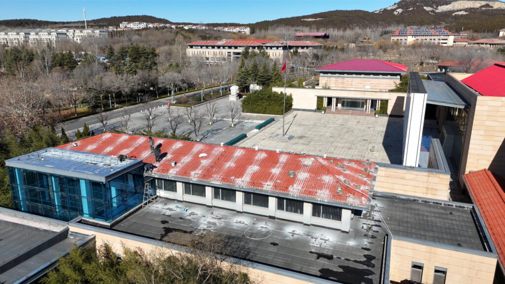 red bond tile stone coated metal roofing tile installation
