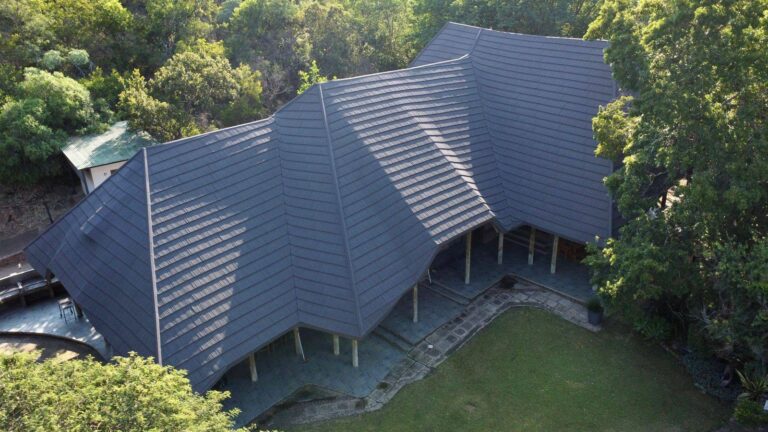Luxury Villa in South Africa: Shake tile stone coated Metal Roof