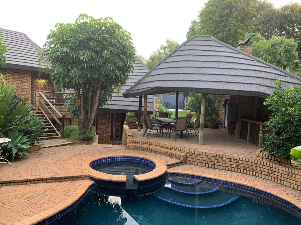 brown shake tile stone coated metal roofing tile installation