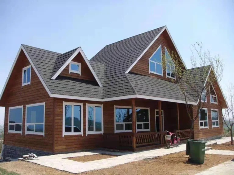 Stone coated metal roofing shown on a building roof