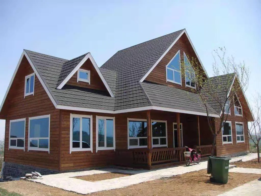 Stone coated metal roofing shown on a building roof